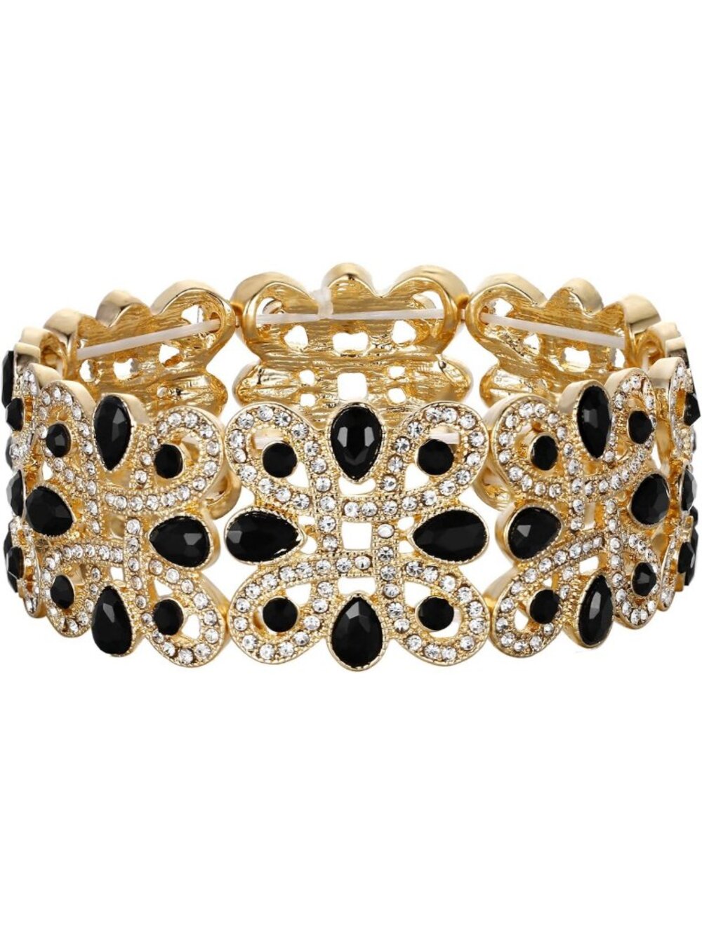 Elegant Crystal Wedding Knot Teardrop Stretch Bracelet for Women - Perfect Gift